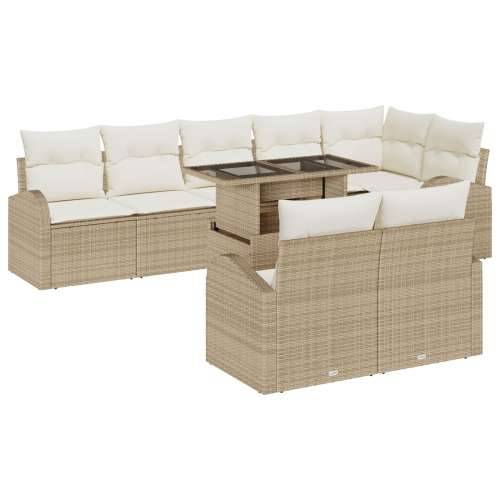 9 Komadni Vrtni Sofa Set s Jastučićima Bež Poli Ratan Cijena