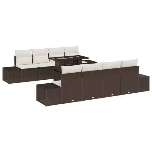 9 komadni vrtni sofa set s jastučićima smeđi poli ratan Cijena
