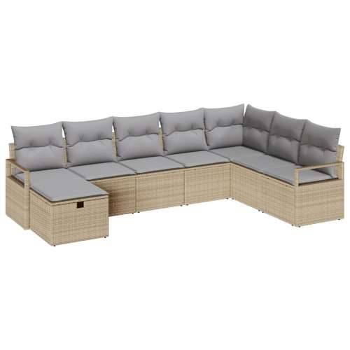 Set vrtnog sofa s jastucima Bež Poli ratan Cijena