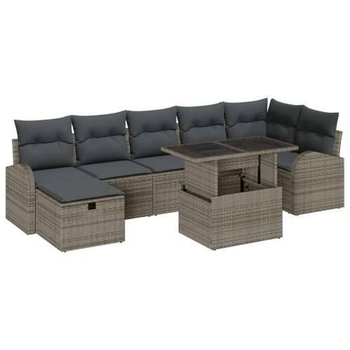 set od 8 dijelova vrtnih sofa s jastučićima siva poli ratan Cijena