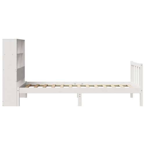 Krevet s regalom za knjige bez madraca bijeli 90x200cm borovina - Bijela 90 x 200 cm Cijena