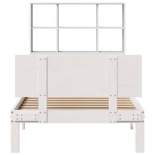 Krevet s regalom za knjige bez madraca bijeli 90x190cm borovina - Bijela 90 x 190 cm Cijena