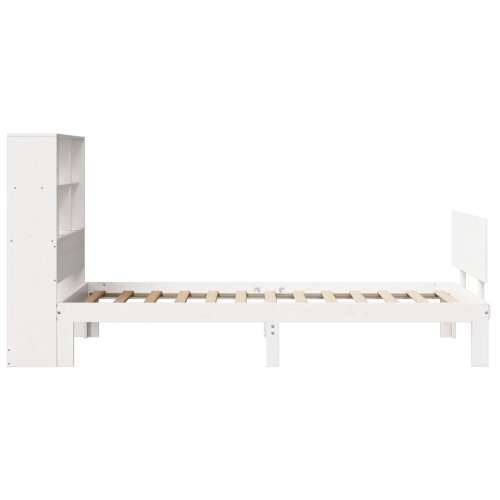 Krevet s regalom za knjige bez madraca bijeli 90x190cm borovina - Bijela 90 x 190 cm Cijena