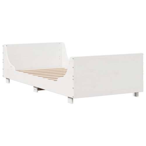 Krevet s regalom za knjige bez madraca bijeli 90x200 cm od drva - Bijela 90 x 200 cm Cijena