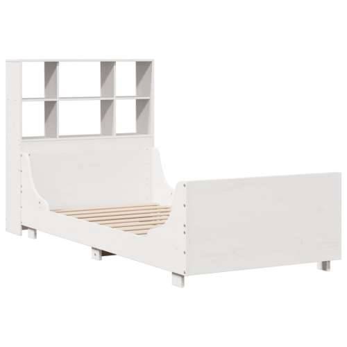 Krevet s regalom za knjige bez madraca bijeli 90x190 cm od drva - Bijela 90 x 190 cm Cijena