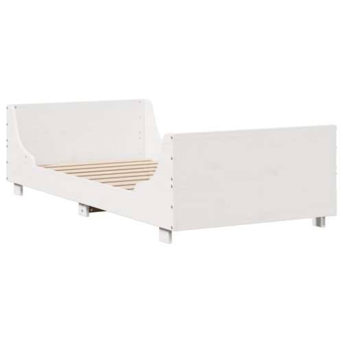 Krevet s regalom za knjige bez madraca bijeli 90x190 cm od drva - Bijela 90 x 190 cm Cijena