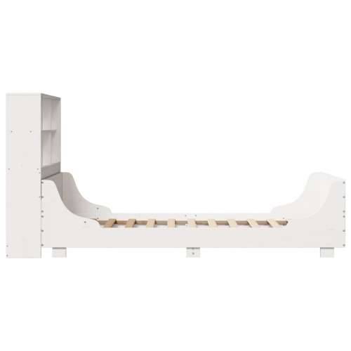 Krevet s regalom za knjige bez madraca bijeli 90x190 cm od drva - Bijela 90 x 190 cm Cijena