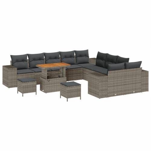 Set od 13 komada Baštenskih Sofa s Jastučićima Sivi Poli Ratan Cijena