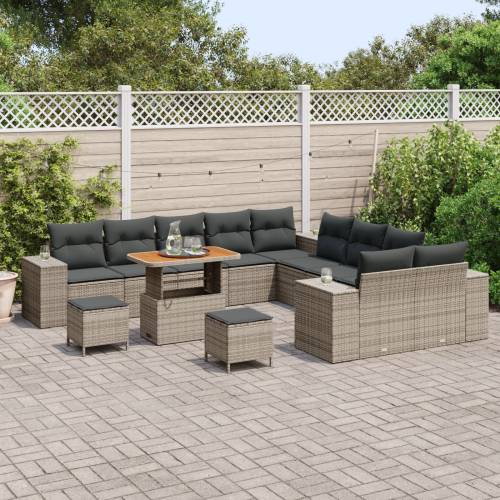 Set od 13 komada Baštenskih Sofa s Jastučićima Sivi Poli Ratan Cijena