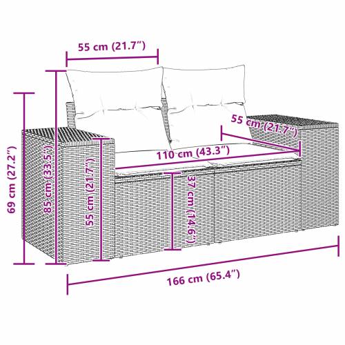 14-dijelni Vrtni Sofa Set s Jastucima Bež Poli Ratan Akacija Cijena