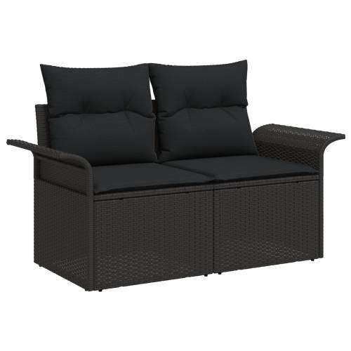 Vrtna garnitura - 10-dijelni set vrtnih sofa s jastučićima Crni Poli Ratan Akacija Cijena