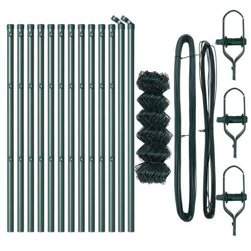 Ograda od lančanih linkova Set od 2 Zelena Metal 0.8 x 25 m Cijena