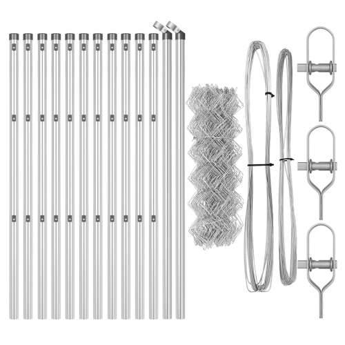 Ograda od lanca Siva Set od 2 Galvanizirani čelik 25m x 0.8m Cijena