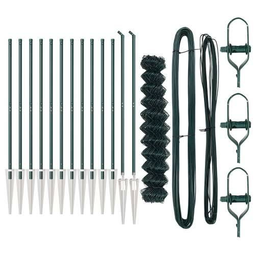 Lančana ograda Set od 2 Zelena PVC 1 x 25 m Izdržljiva Cijena