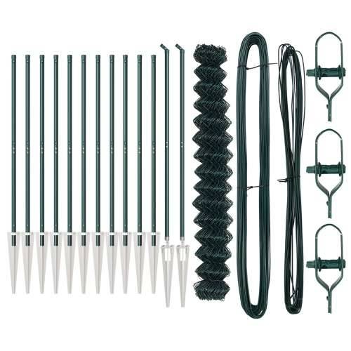Ograda od lančanih veza Set od 2 Zelena Metal 1.5 x 25 m Cijena