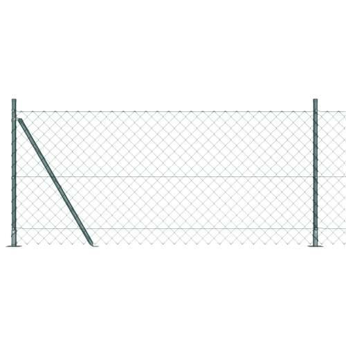 Ograda od lančanih linkova s 7 flandriranih stupova 1x10 m galvanizirani čelik Cijena