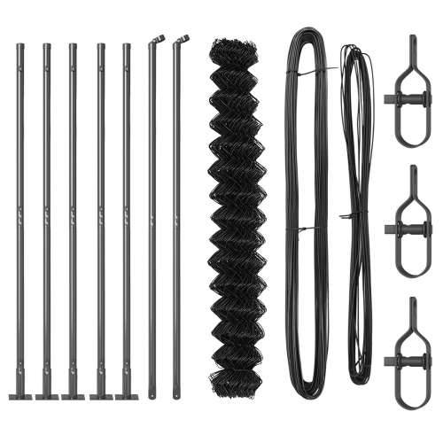 Ograda od lanca s 7 postolja s prirubnicom 1.5x10 m Galvanizirani čelik Cijena