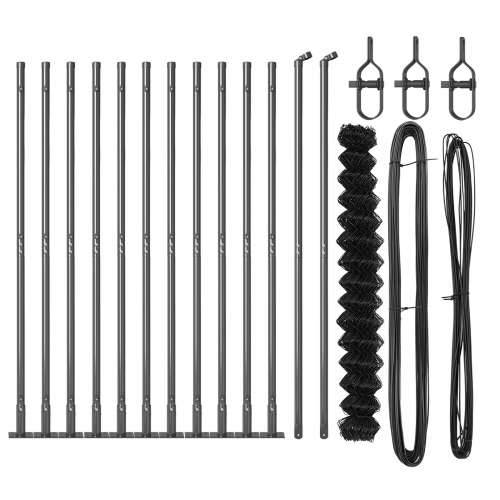 Ograda od lanca Set od 2 Siva Čelik obložen prahom 25 x 1.5 m Cijena