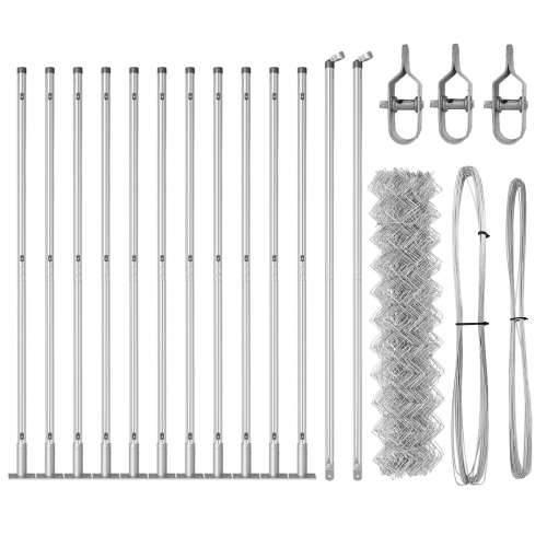 Ograda od lančane veze s 13 postoljima 0.8x25 m Galvanizirano čelično Cijena