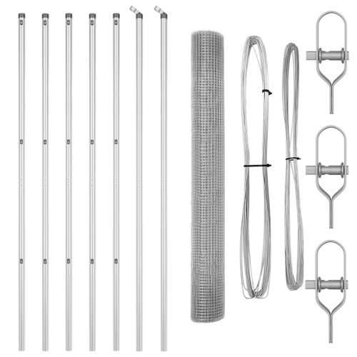 Set stubova za ograde 2 kom Pocinčani čelik 10 x 1 m Izdržljiv Cijena