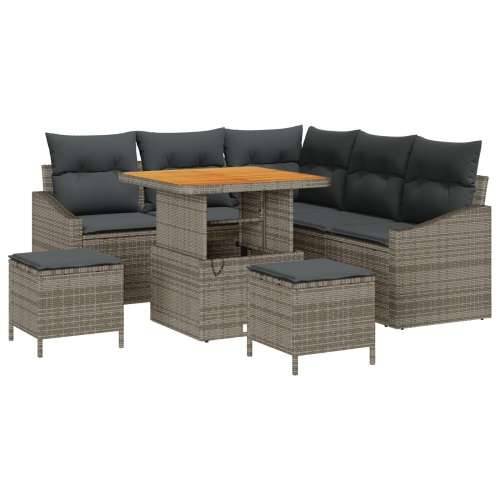 8-dijelni vrtni sofa set s jastuком siva poli ratan akacija, 2-sjedni vrtni sofa s jastuком siva poli ratan, Vrtna garnitura - 3 Cijena