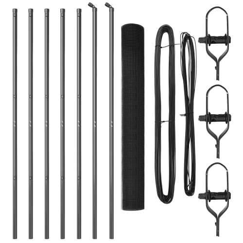 Set stupova za ograde 2 komada Tamno siva Plastično obložen metal Cijena