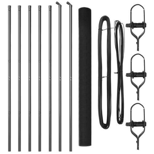 Set Stupova za Ograde Set od 2 Siva Metal 10 x 1,5 m Izdržljiv Cijena