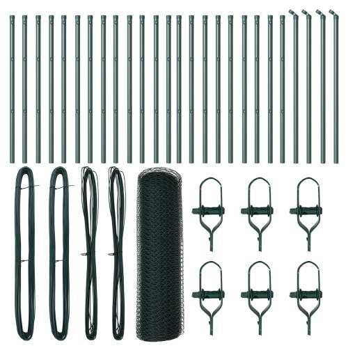 heksagonalna ograda zelena 0.4x50 m čelik, stupovi za ograde 13 kom zelena Ø32 mm 80 cm galvanizirani čelik Cijena