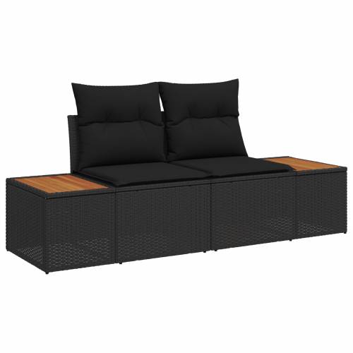 set od 11 dijelova vrtnih kauča (vrtna garnitura) s jastucima crni Poly Rattan akacija Cijena