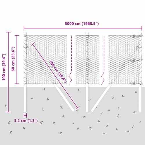 Heksagonalna ograda Zelena 0.6x50 m Čelik Cijena