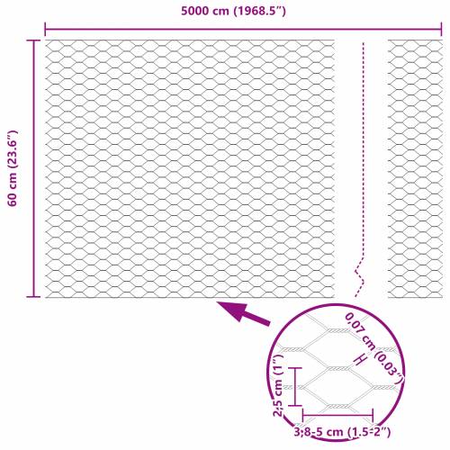 Heksagonalna ograda Zelena 0.6x50 m Čelik Cijena