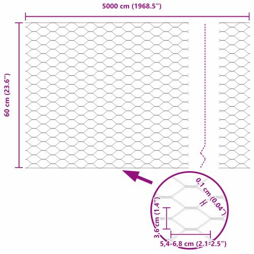 Heksagonalna ograda Zelena 0.6x50 m Čelik Cijena