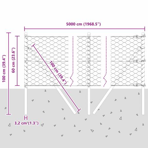 Heksagonalna ograda Zelena 0.6x50 m Čelik Cijena