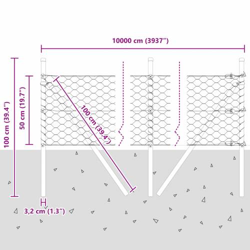 Hexagonalna Ograda Zelena 0.5x100 m Čelik Cijena