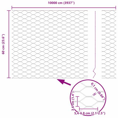 heksagonalna ograda Zelena 0.6x100 m Čelik Cijena