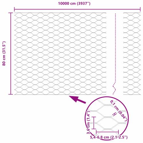 Ograda u Obliku Hexagona Zelena 0.8x100 m Čelik Cijena