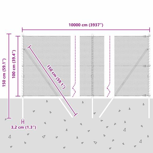 Hexagonalna ogradica Zelena 1x100 m Čelik Cijena