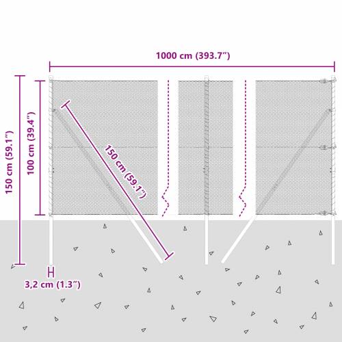 Heksagonalna Ograda Siva 1x10 m Čelik Cijena