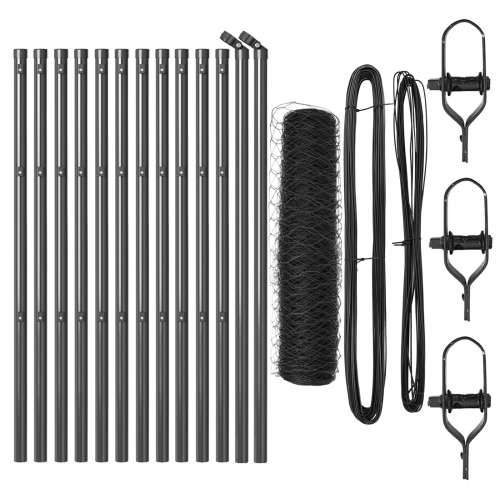 Set Ograda Set od 2 Siva Metal 25 x 0.5 m Izdržljivo Cijena
