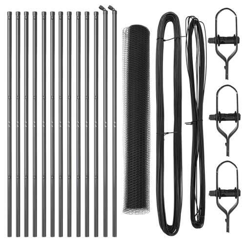 Set ograde 2 dijela Siva Metal, Plastika 25 x 1 m Izdržljivo Cijena