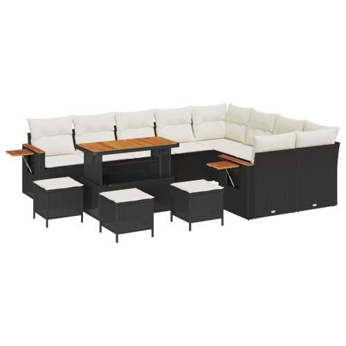 set od 13 komada vrtnih sofa s jastučićima crni poli ratan akacija Cijena