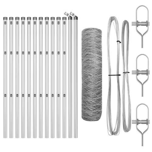 Heksagonalna ograda 0.6x25 m Galvanizirani čelik, Stupovi ograde 13 kom Ø32 mm 100 cm Galvanizirani čelik Cijena