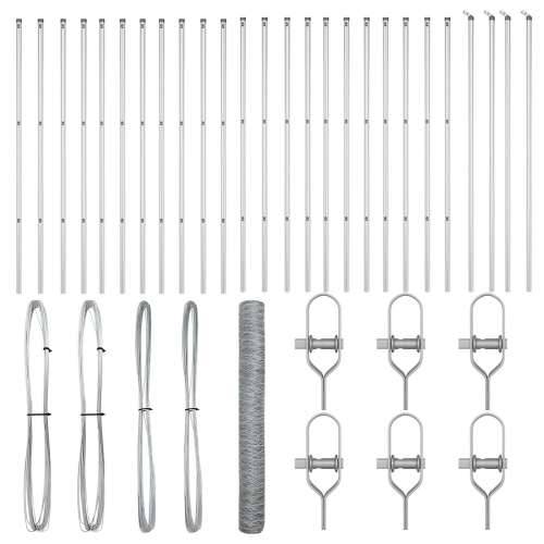 Heksagonalna ograda 1,4x50 m Galvanizirani čelik, Ograde postovi 13 kom Ø32 mm 190 cm Galvanizirani čelik Cijena