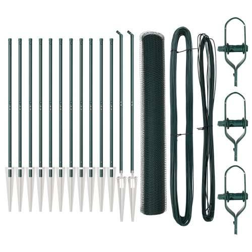 set ograde set od 2 šumska zelena čelik s prahom 25 x 1 m Cijena