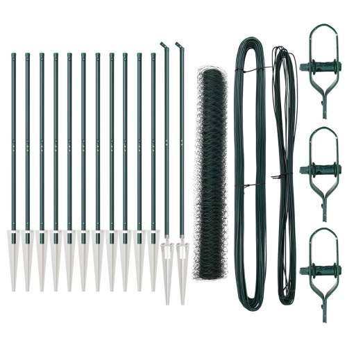 Set ograde Set od 2 Šumska zelena Čelične cijevi 25 x 1 m Cijena