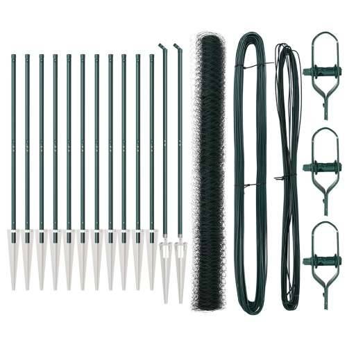 Set ograda Set od 2 Zelena Metal 25 x 1.5 m Izdržljivo Cijena