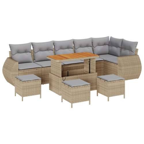 Set od 10 komada vrtnih sofa s jastučićima bež poli ratan akacija Cijena