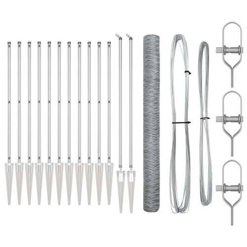 Set za ograde Set od 2 Pocinčani čelik 25 x 1,5 m Izdržljivo Cijena