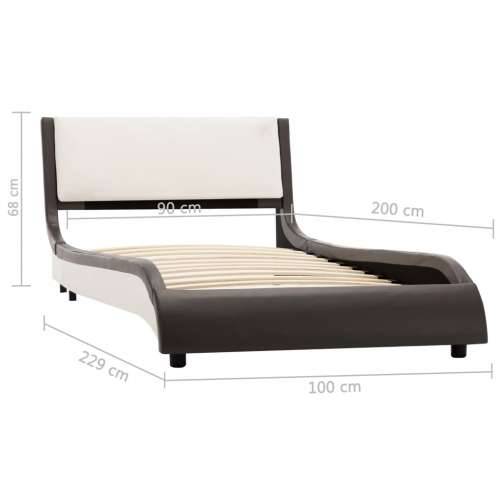 Okvir za krevet od umjetne kože LED sivo-bijeli 90 x 200 cm Cijena