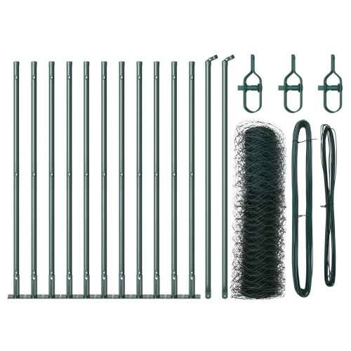 set ograde Set od 2 Boja šume Metal 25 x 0.5 m Izdržljivo Cijena